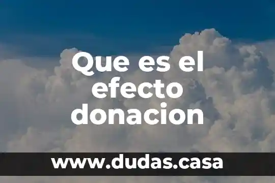 Que es el efecto donacion