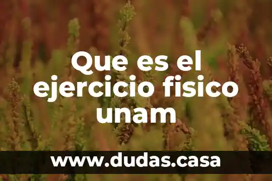 Que es el ejercicio fisico unam