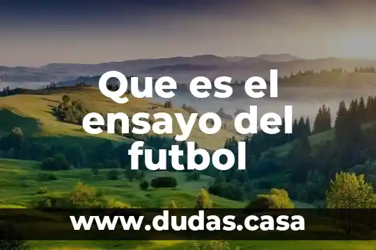 Que es el ensayo del futbol
