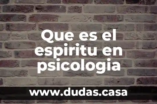 Que es el espiritu en psicologia