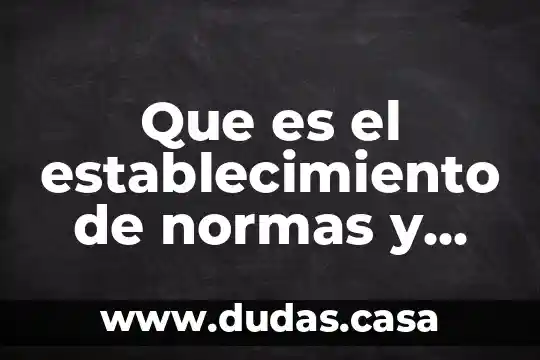 Que es el establecimiento de normas y controles