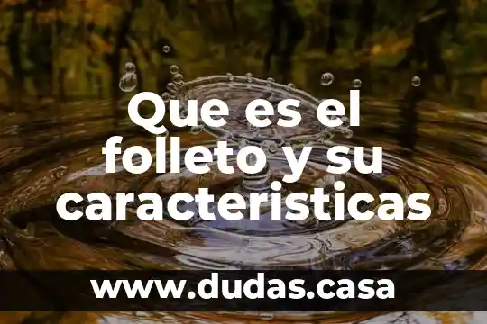 Que es el folleto y su caracteristicas