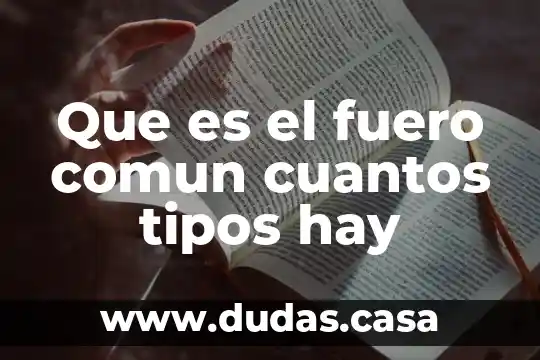 Que es el fuero comun cuantos tipos hay