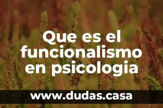 Que es el funcionalismo en psicologia