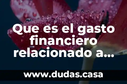 Que es el gasto financiero relacionado a costo