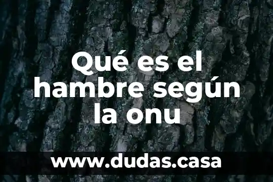 Qué es el hambre según la onu