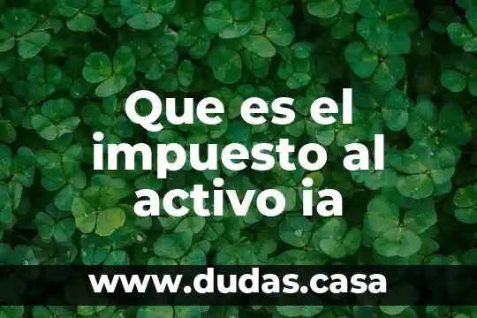 Que es el impuesto al activo ia