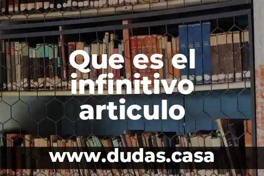 Que es el infinitivo articulo