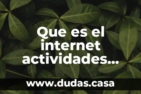 Que es el internet actividades para preescolar