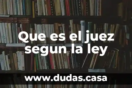 Que es el juez segun la ley