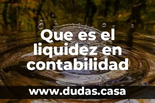 Que es el liquidez en contabilidad