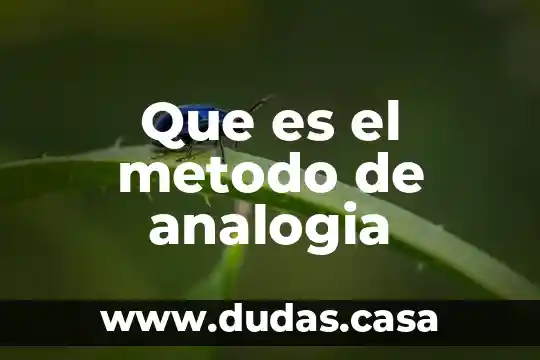 Que es el metodo de analogia