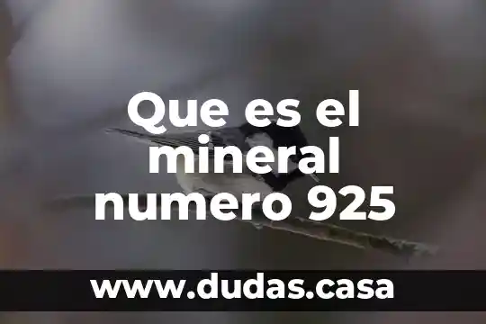 Que es el mineral numero 925