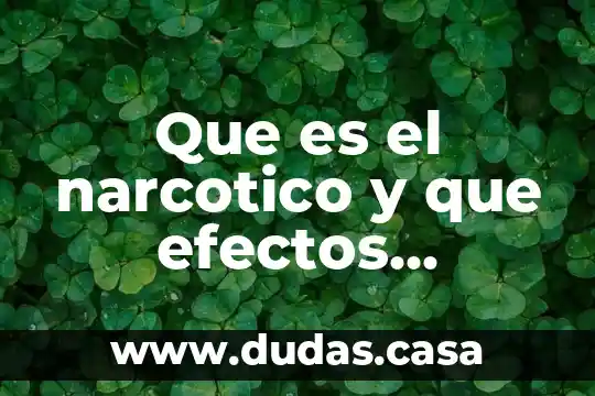 Que es el narcotico y que efectos producen las drogas