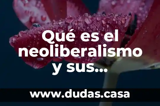 Qué es el neoliberalismo y sus características