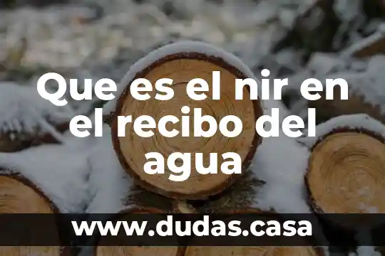 Que es el nir en el recibo del agua