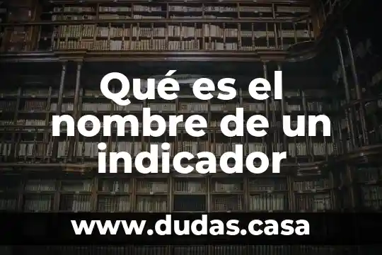 Qué es el nombre de un indicador