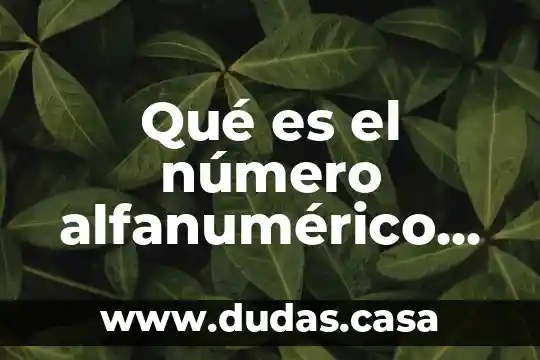 Qué es el número alfanumérico de las casas