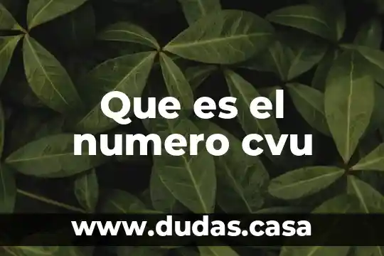 Que es el numero cvu