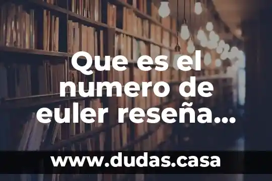 Que es el numero de euler reseña historica