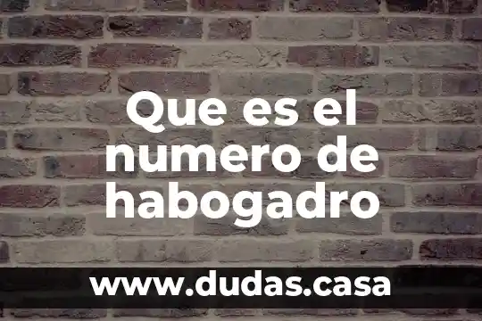 Que es el numero de habogadro