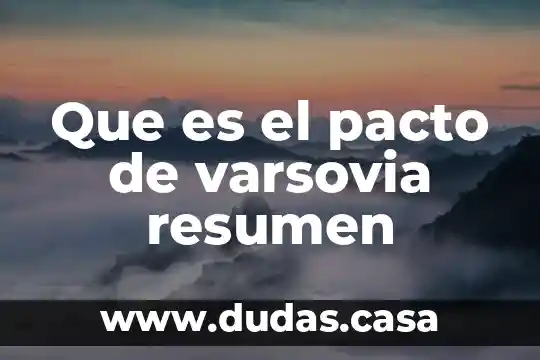 Que es el pacto de varsovia resumen
