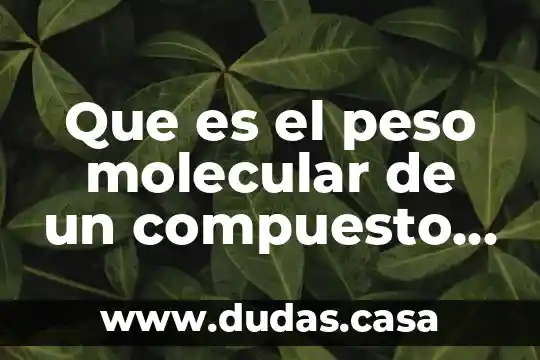 Que es el peso molecular de un compuesto quimico