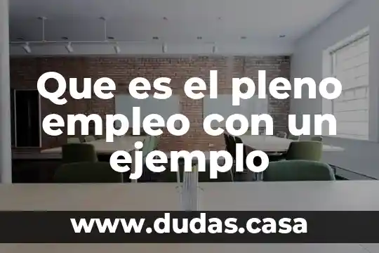 Que es el pleno empleo con un ejemplo