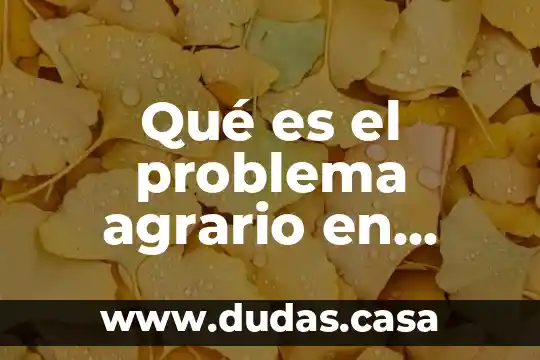 Qué es el problema agrario en México
