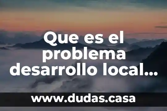 Que es el problema desarrollo local y regional