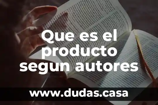 Que es el producto segun autores