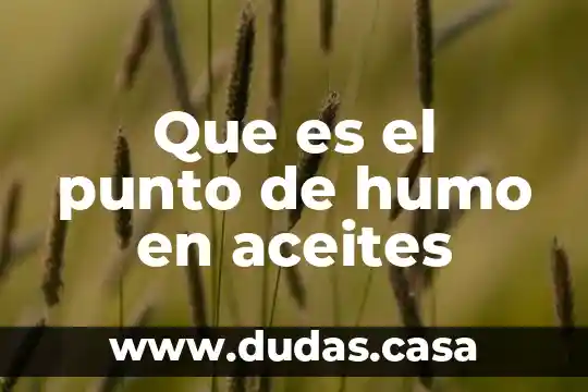 Que es el punto de humo en aceites