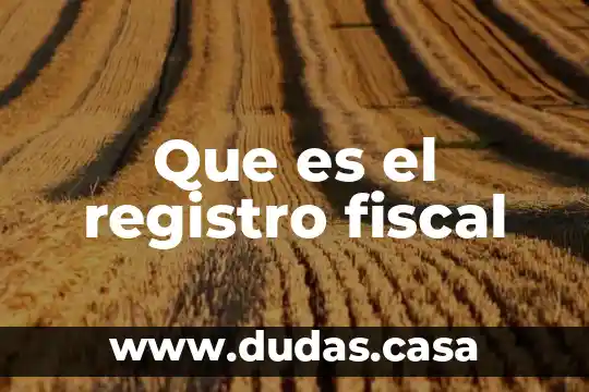 Que es el registro fiscal