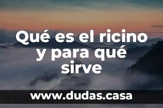Qué es el ricino y para qué sirve