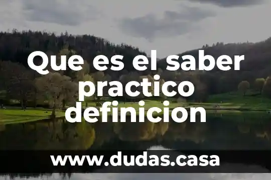 Que es el saber practico definicion