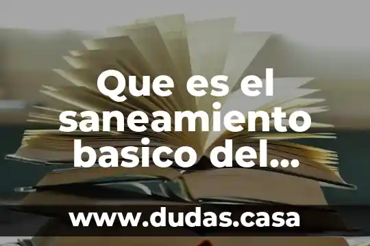 Que es el saneamiento basico del medio ambiente