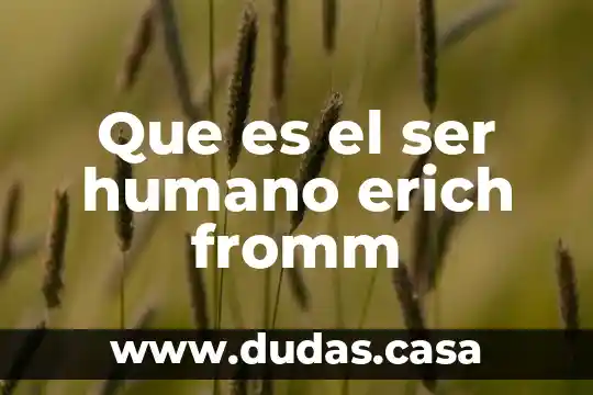 Que es el ser humano erich fromm