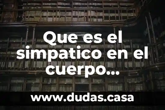 Que es el simpatico en el cuerpo humano