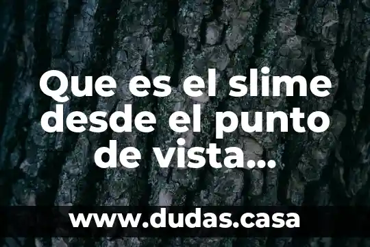 Que es el slime desde el punto de vista quimico