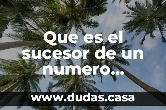 Que es el sucesor de un numero natural