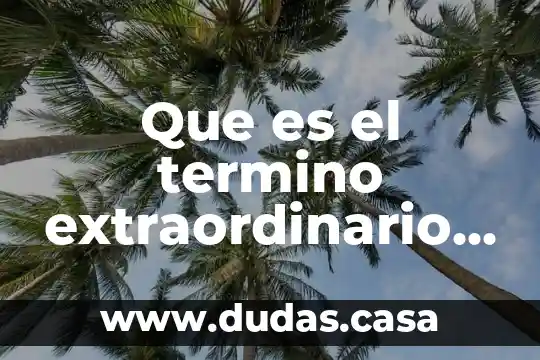 Que es el termino extraordinario en derecho procesal