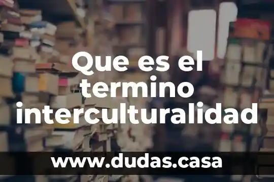 Que es el termino interculturalidad