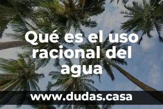 Qué es el uso racional del agua
