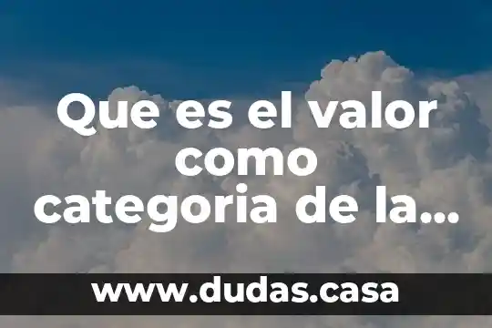 Que es el valor como categoria de la economia politica