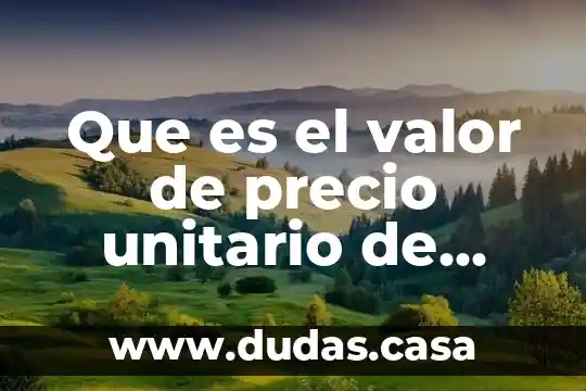 Que es el valor de precio unitario de venta
