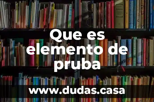 Que es elemento de pruba