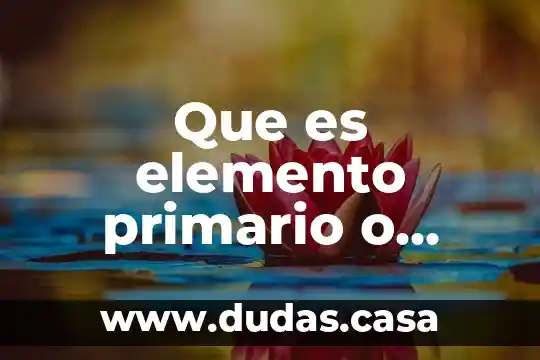 Que es elemento primario o sensor