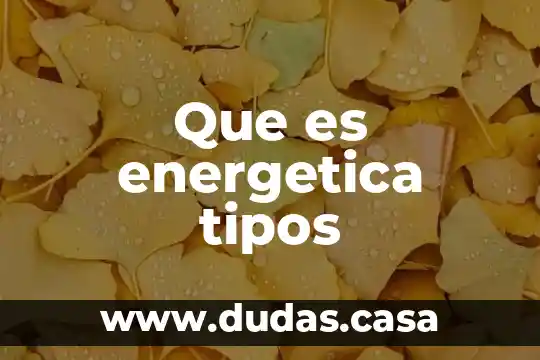 Que es energetica tipos