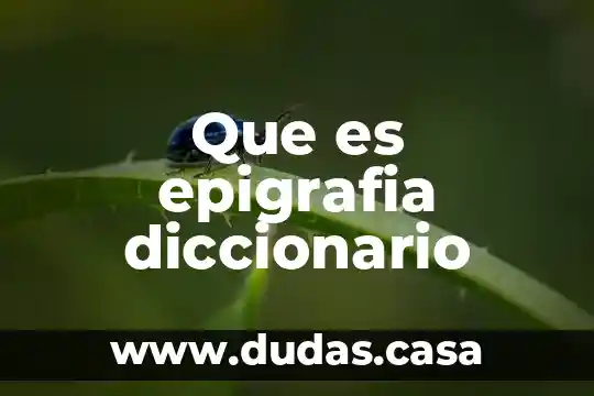 Que es epigrafia diccionario