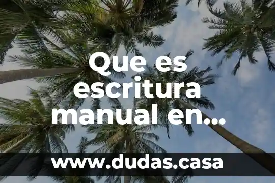 Que es escritura manual en informatica